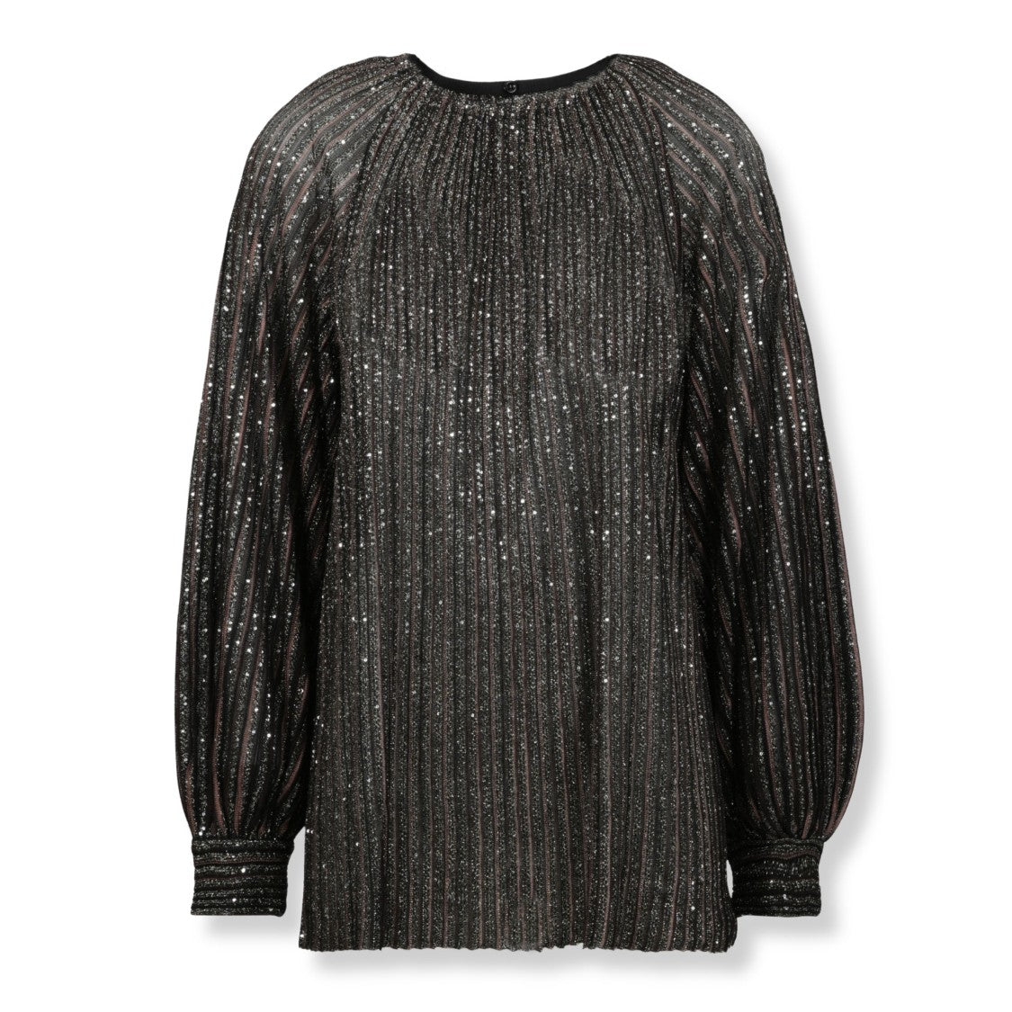 Missoni Flared Knit Top With Shimmering Lamé Stripes