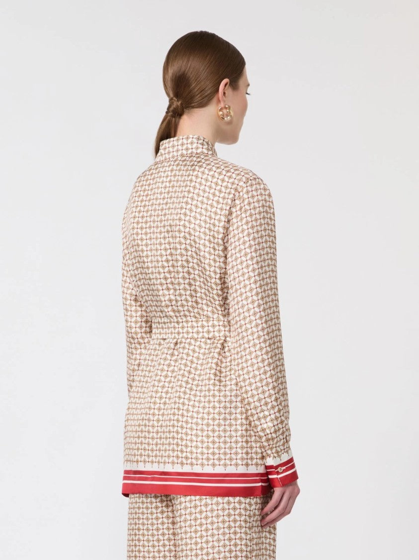 Max Mara Geometric Pattern Top With Structured Collar
