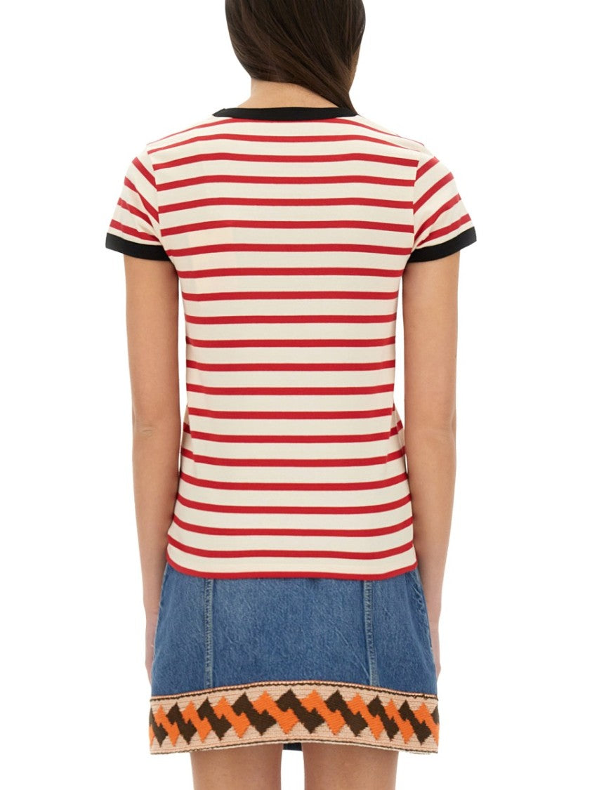 Valentino Striped Cotton Jersey T-Shirt