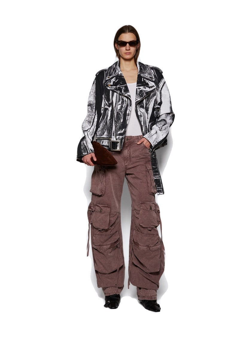 Jean Paul Gaultier Trompe-Lâoeil Perfecto Cotton Canvas Jacket Black And White