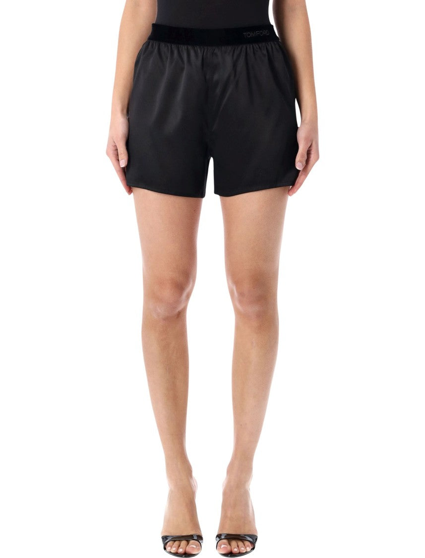 Tom Ford Pj Stretch Silk Satin Shorts