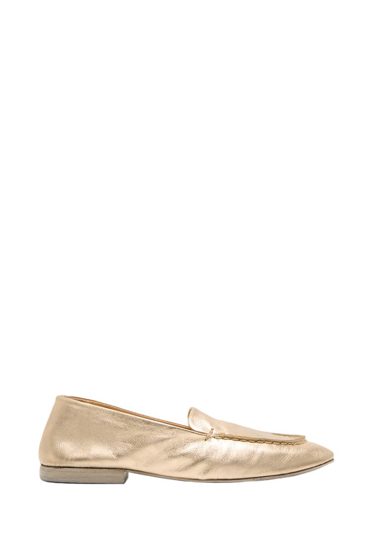 Marsèll Platinum-Laminated Leather Mandolo Loafer With Contrasting Stitching