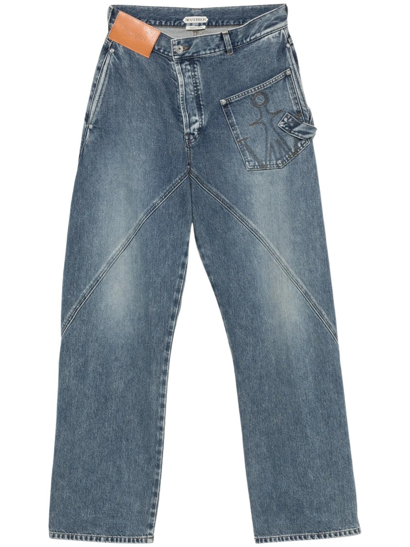 J. W. Anderson Mid Blue Twisted Workwear Denim Jeans