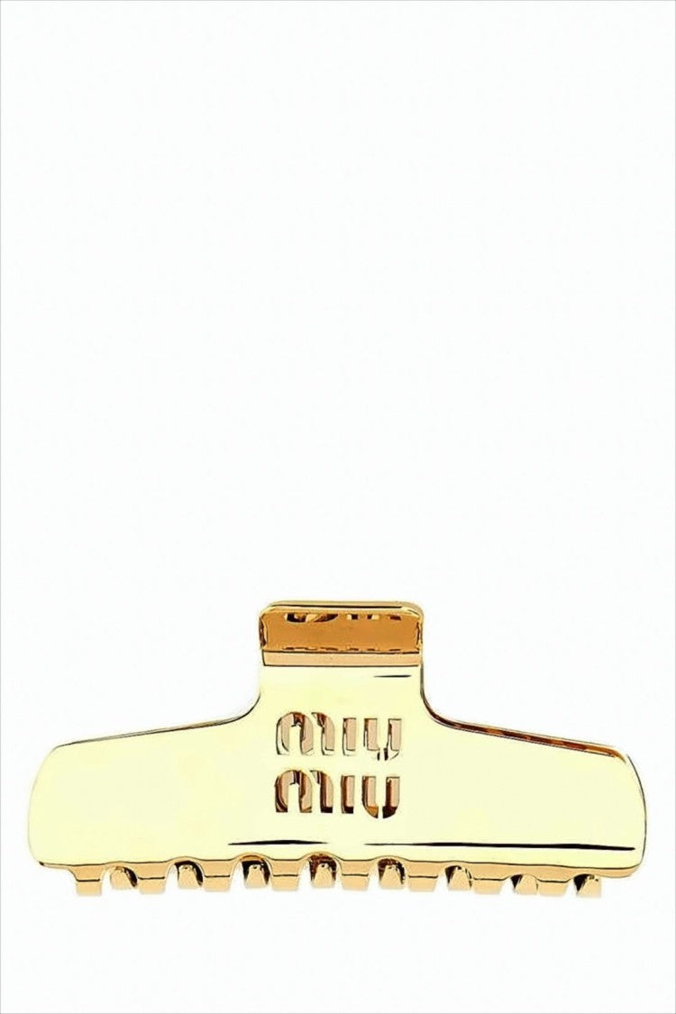 Miu Miu Polished Yellow Brass Hair Accessory