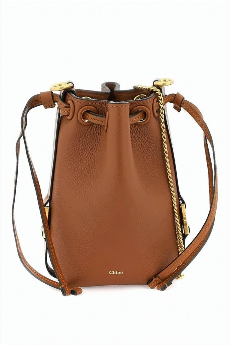 Chloé Textured Cow Leather Bucket-Style Shoulder Bag