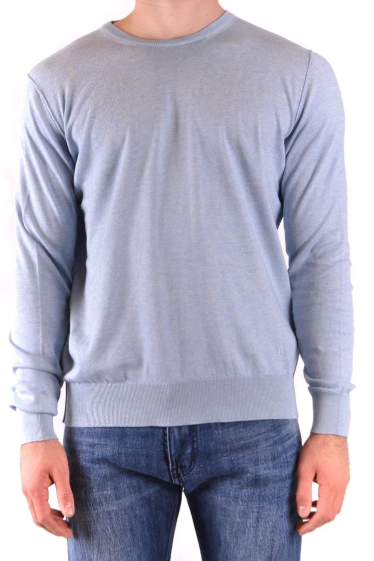 Dondup Fine-Knit Light Blue Sweater With Crew Neckline