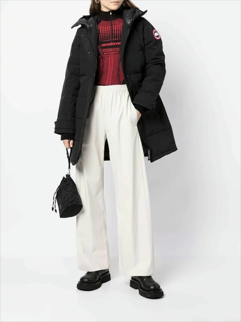 Canada Goose Mid-Length Padded Coat With Detachable Hood And Quilted Design