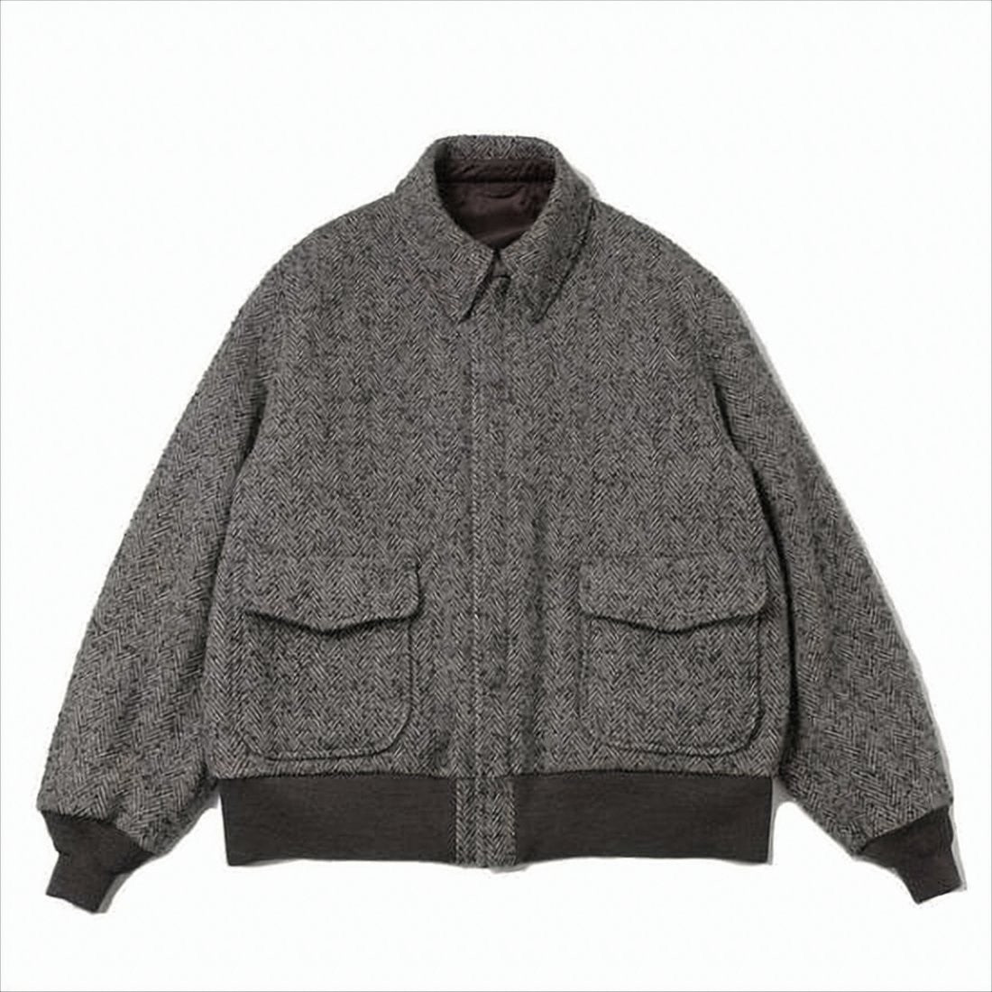 Kaptain Sunshine Textured Wool Blend Jacket With Ribbed Cuffs