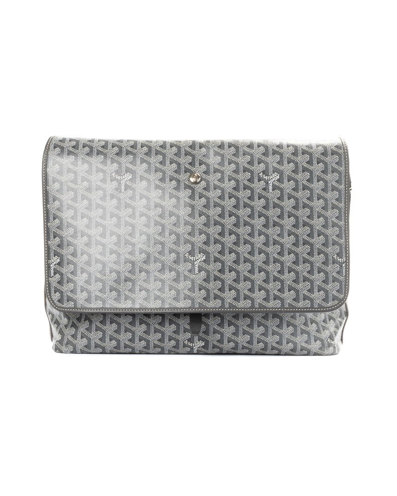 Goyard Capetien Medium Tote In Goyardine Canvas With Grey Leather Accents