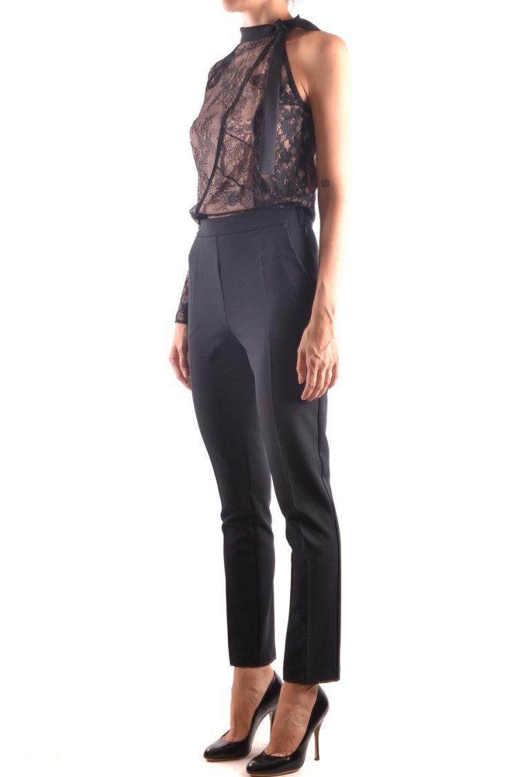Pinko Asymmetrical Lace Top Ensemble With Tailored Pants