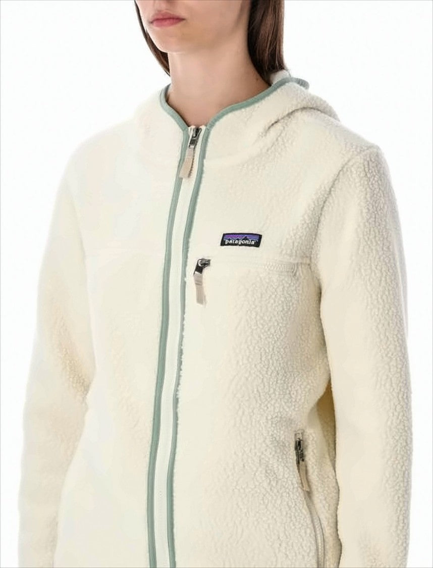 Patagonia Textured Fleece Jacket With Hood And Zip Pockets