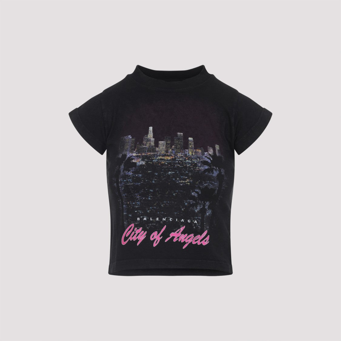 Balenciaga City Of Angels Black Cotton T-Shirt