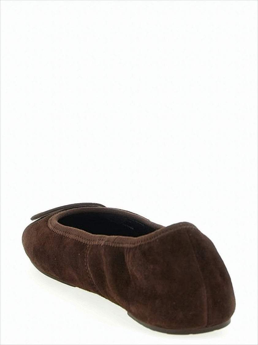 Tory Burch Suede Flat Shoes With Rounded Toe