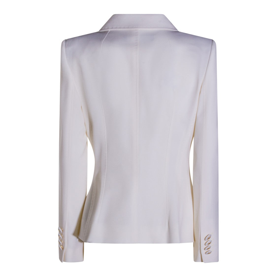 Dolce & Gabbana Double-Breasted White Wool Blazer With Structured Lapel