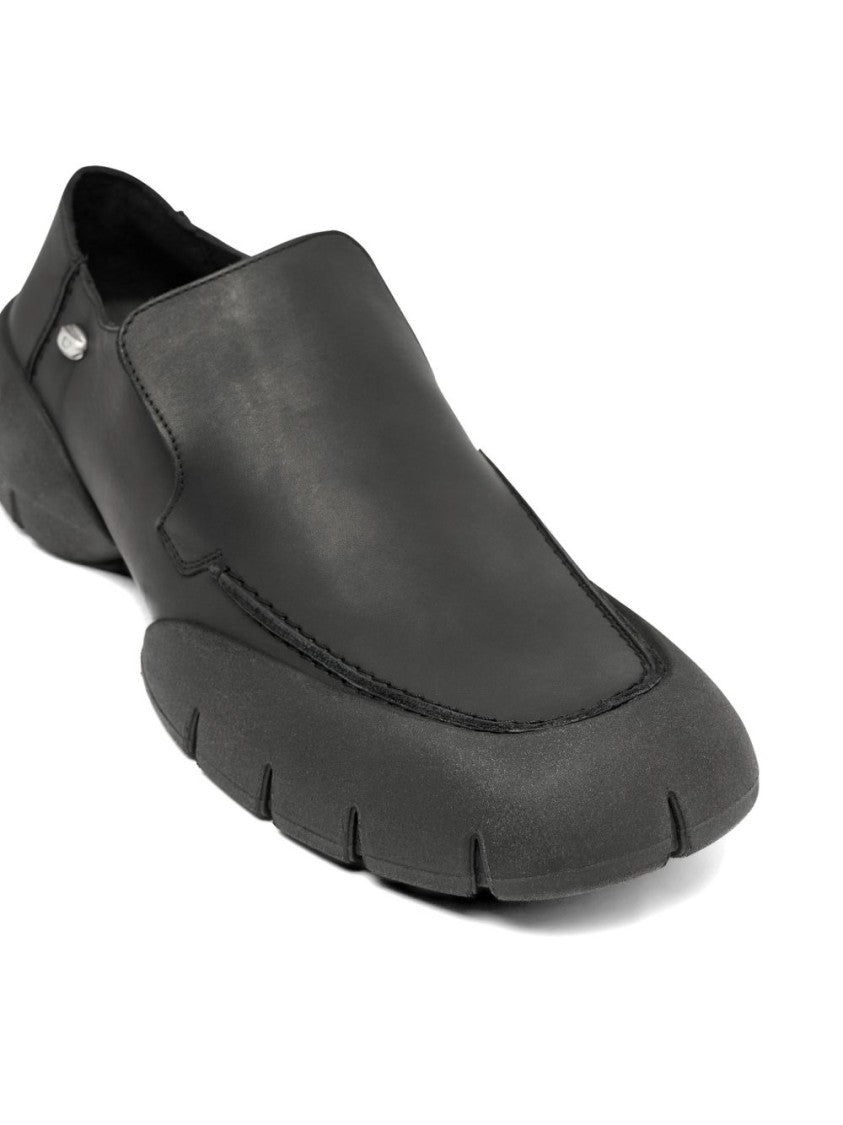 Diesel Black Minimalist Almond Toe Flat Shoes