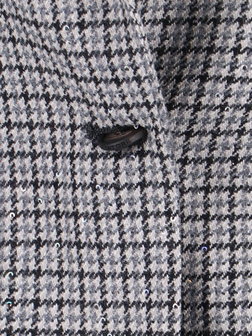 Tagliatore Tailored Grey Stripe Blazer With Classic Lapel