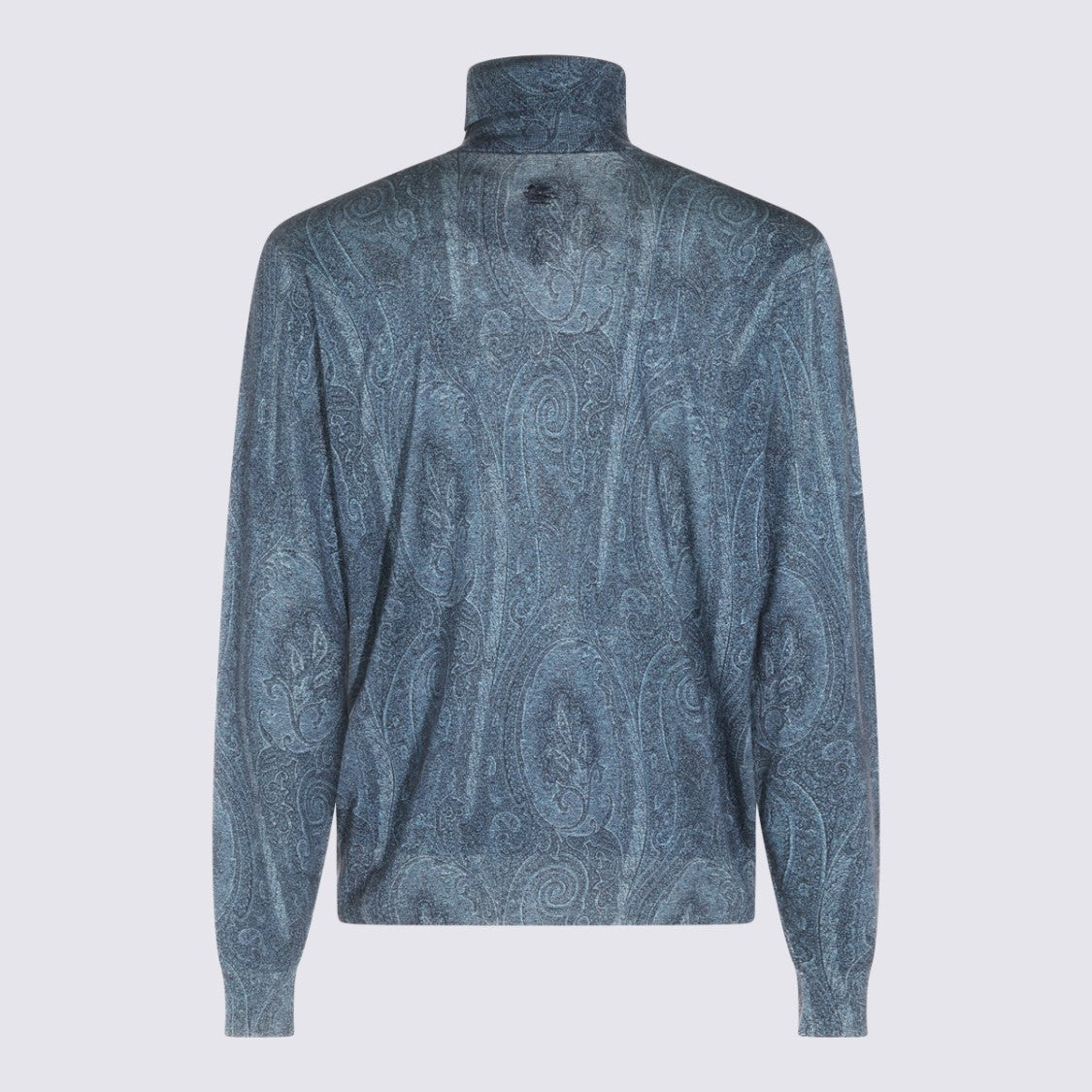 Etro Paisley Pattern Turtleneck Sweater With Ribbed Cuffs