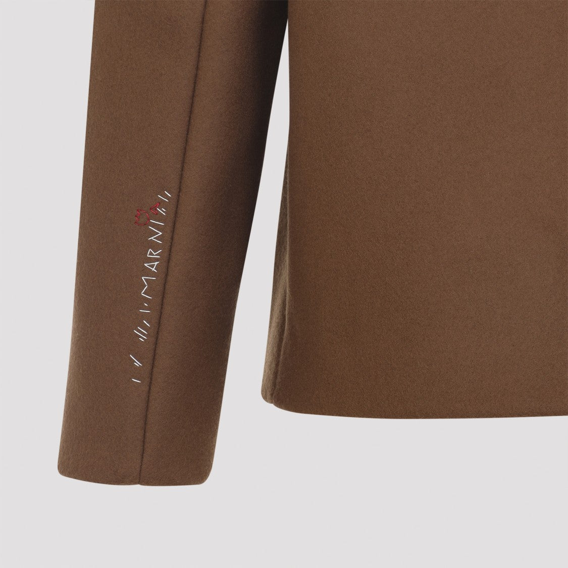 Marni Brown Virgin Wool Double Splittable Wool Felt Workwear Jacket