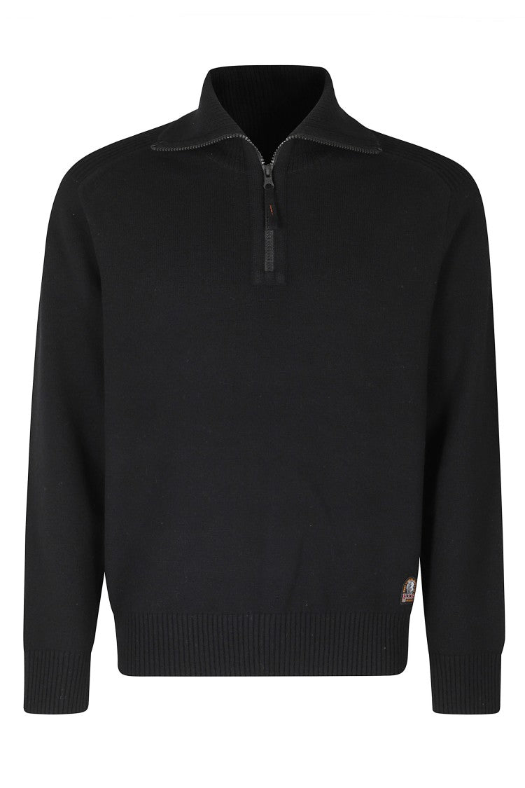 Parajumpers Caldonazzo Black Zippered Wool Cardigan