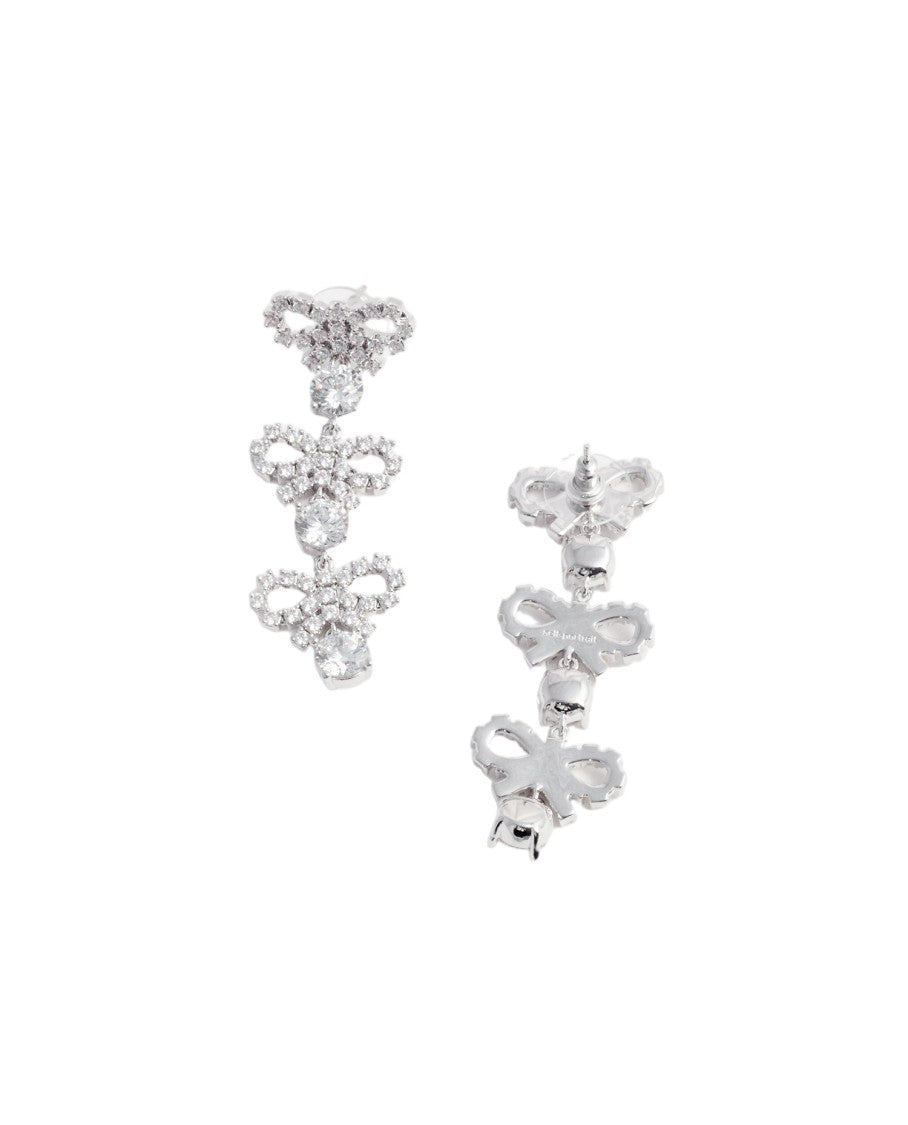 Self-Portrait Intricate Tiered Bow Earrings With Crystal Embellishments