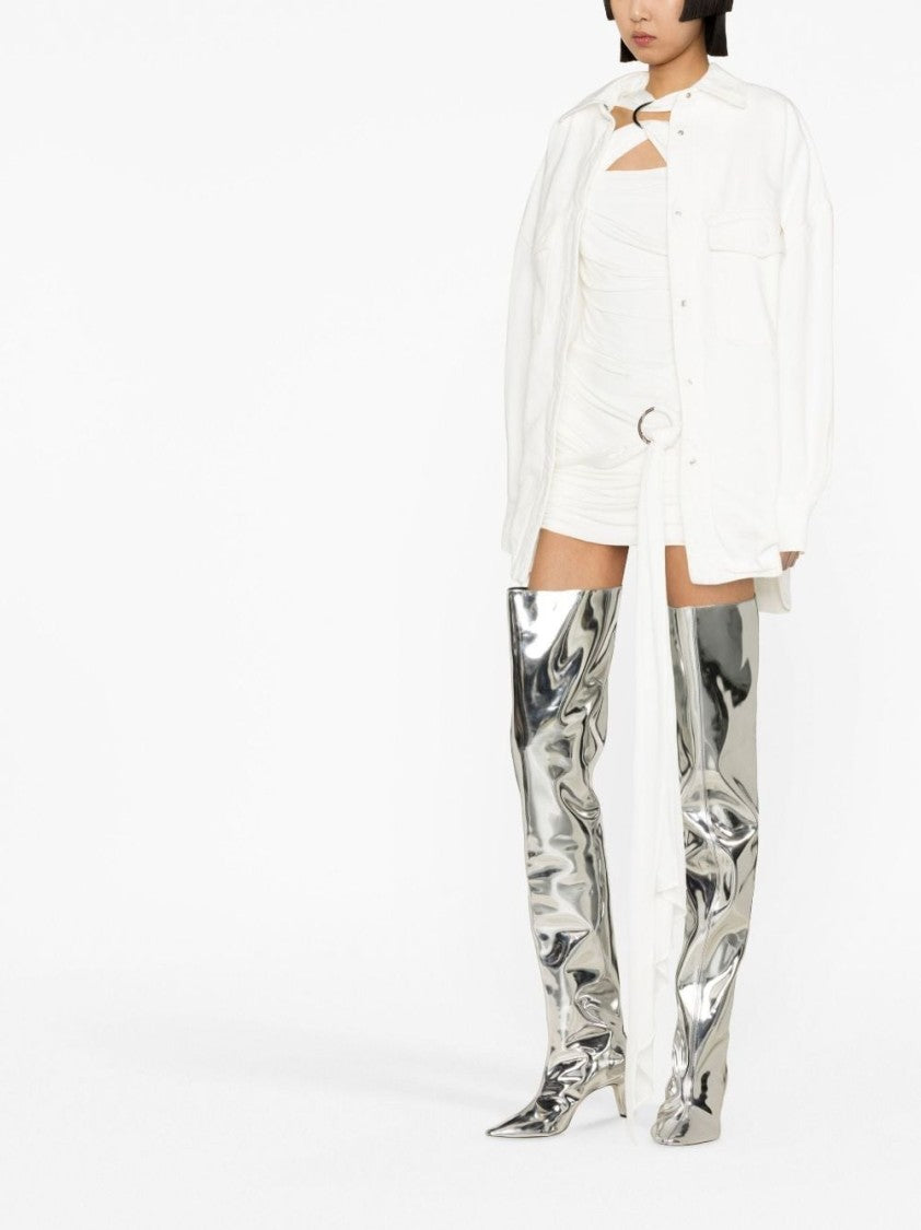 The Attico Draped Thigh-Length Skirt