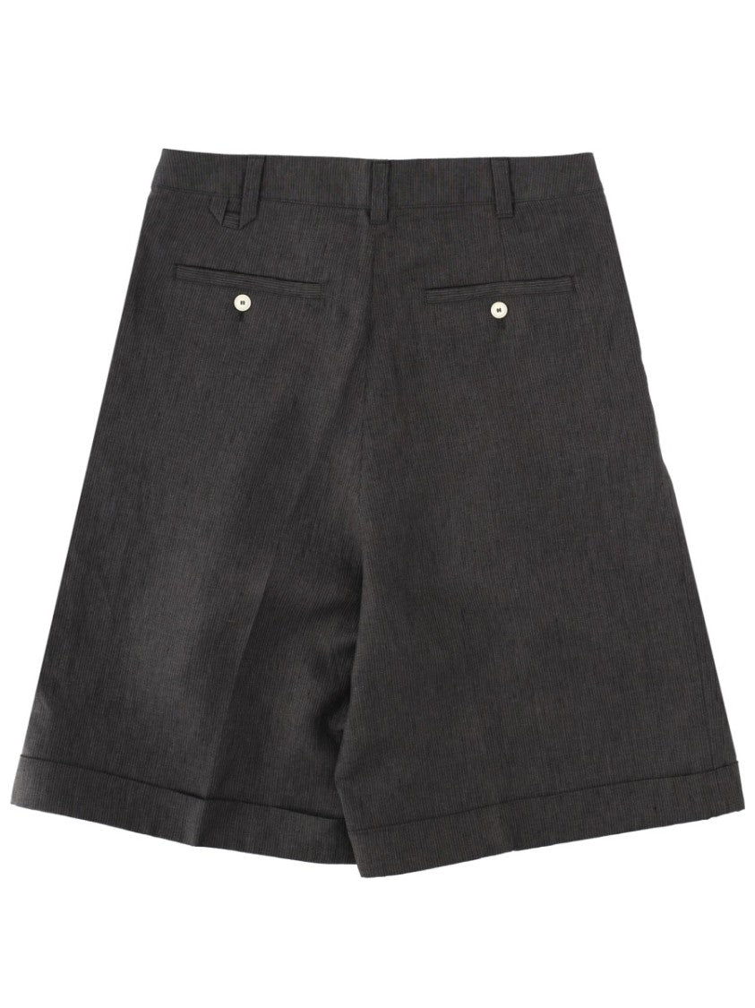 Jacquemus Neutrals Cotton Loose Front-Pleat Shorts