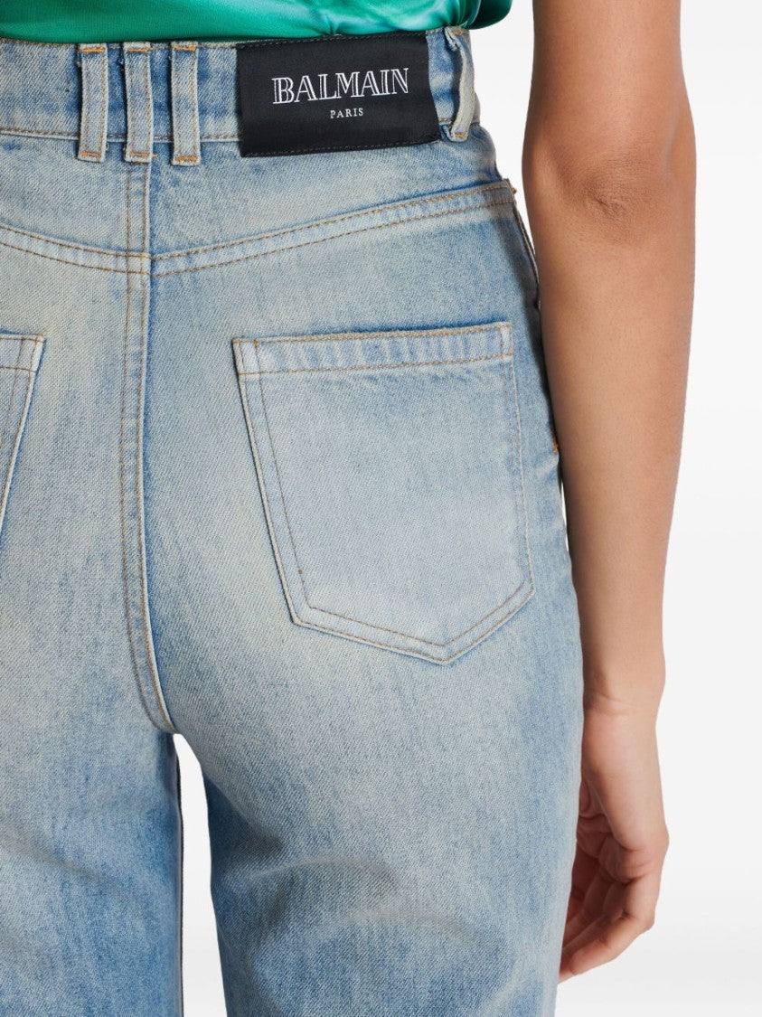 Balmain Light Blue Stonewashed Denim Jeans