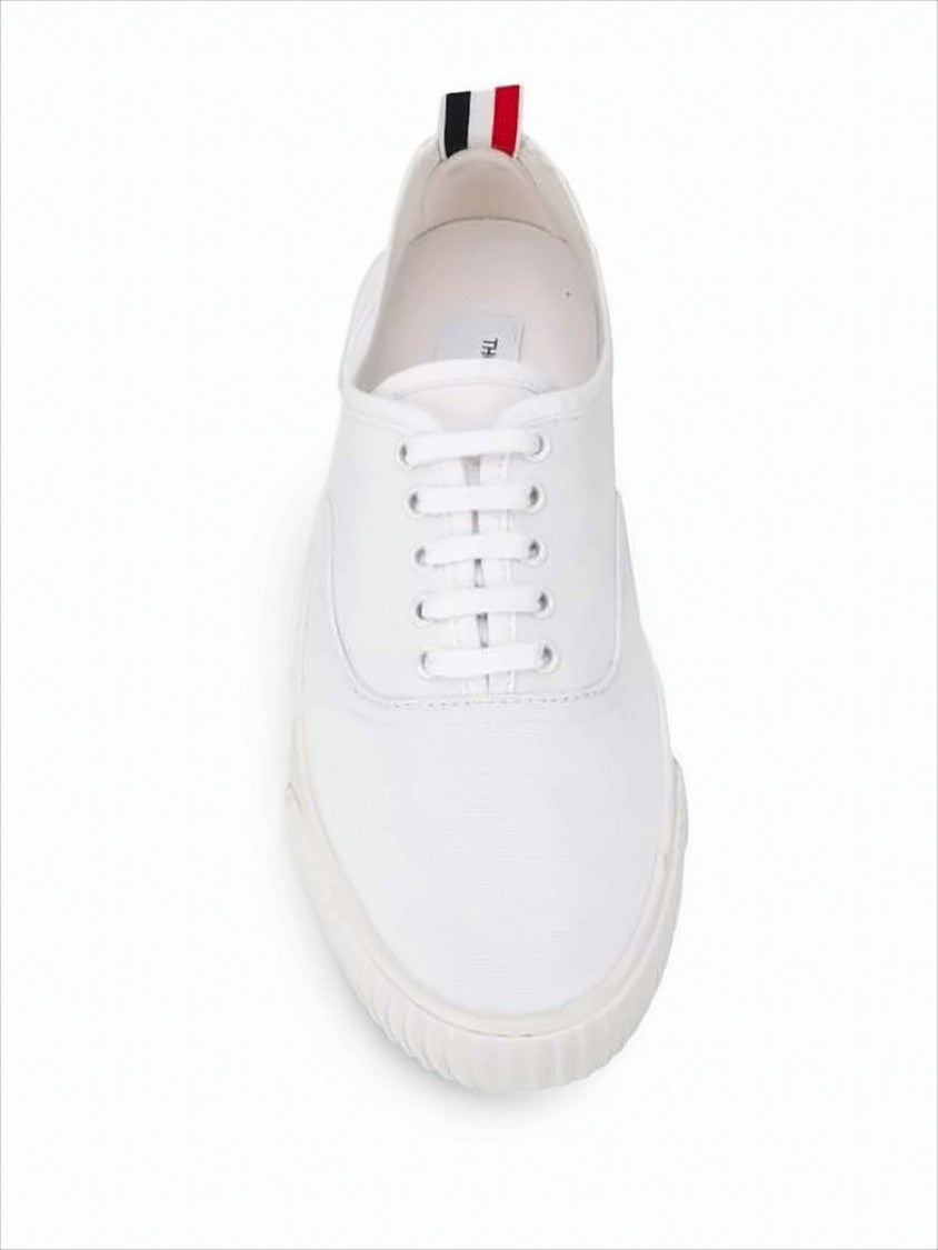 Thom Browne Canvas Low-Top Sneakers With Tricolor Accent
