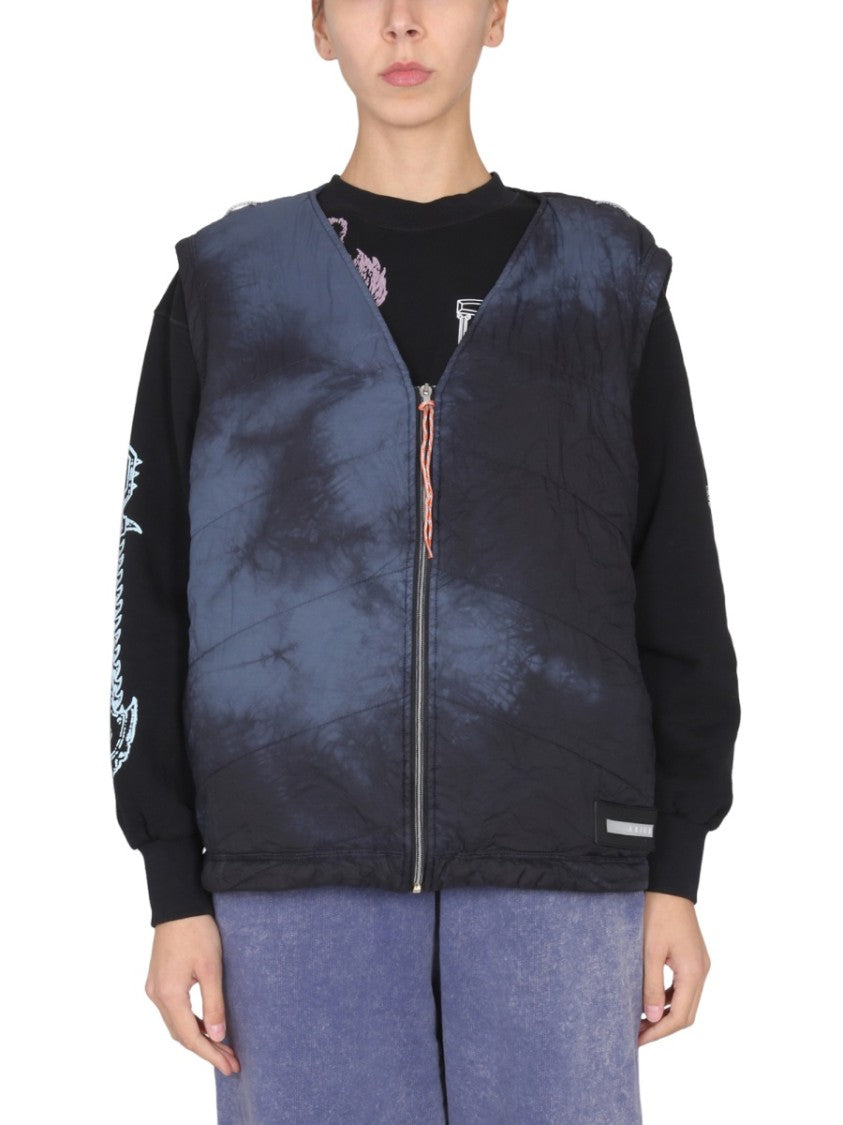 Aries V-Neck Vest With Tie-Dye Pattern