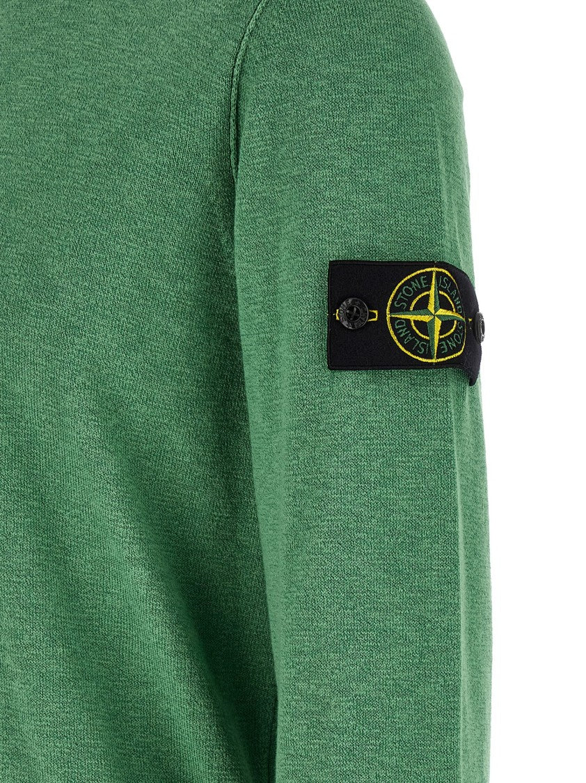 Stone Island Crew Neck Green Knit Sweater