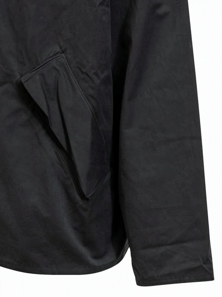 Barbour Matte Black Jacket With Corduroy Collar