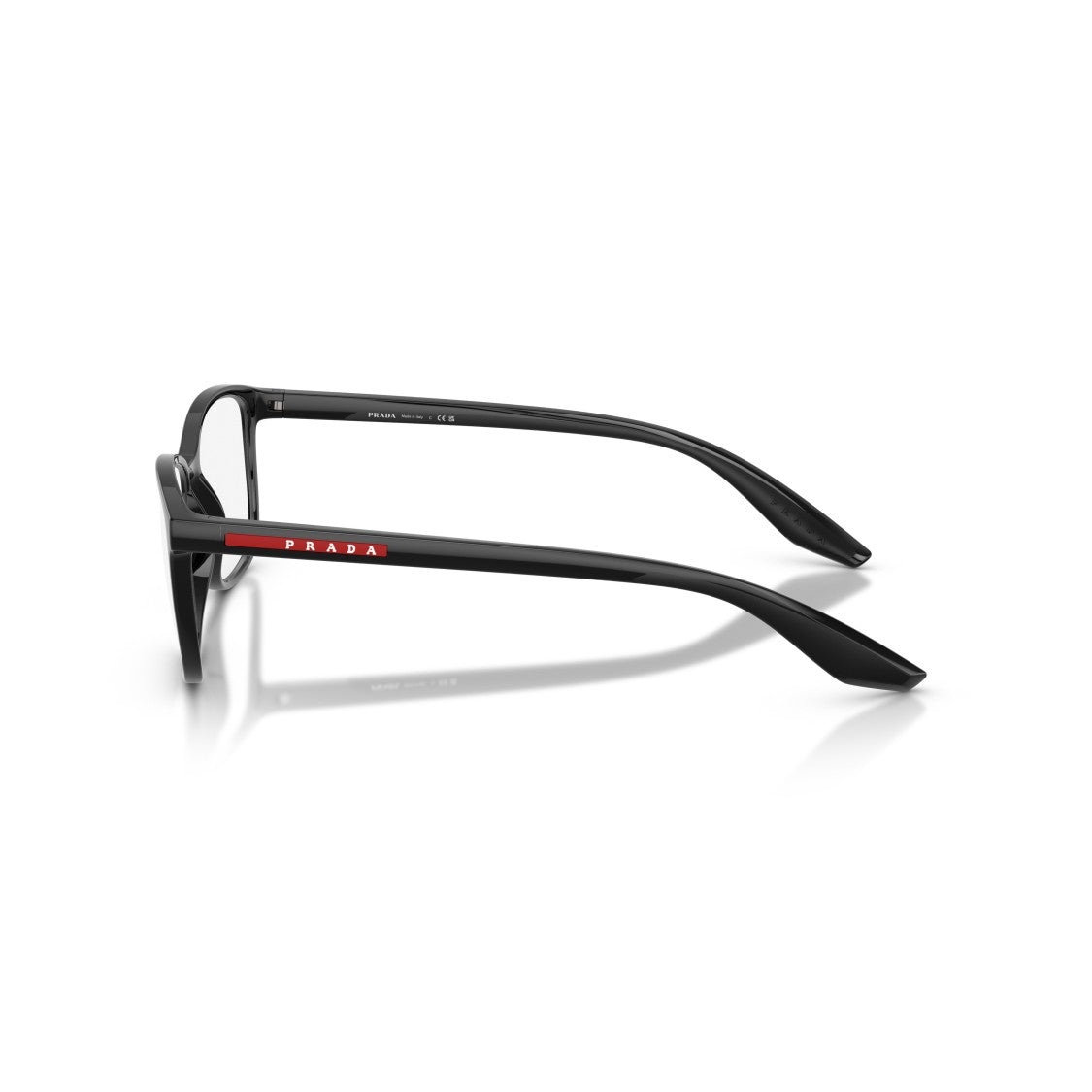 Prada Linea Rossa 0Ps 07Rv Rectangular Black Sunglasses