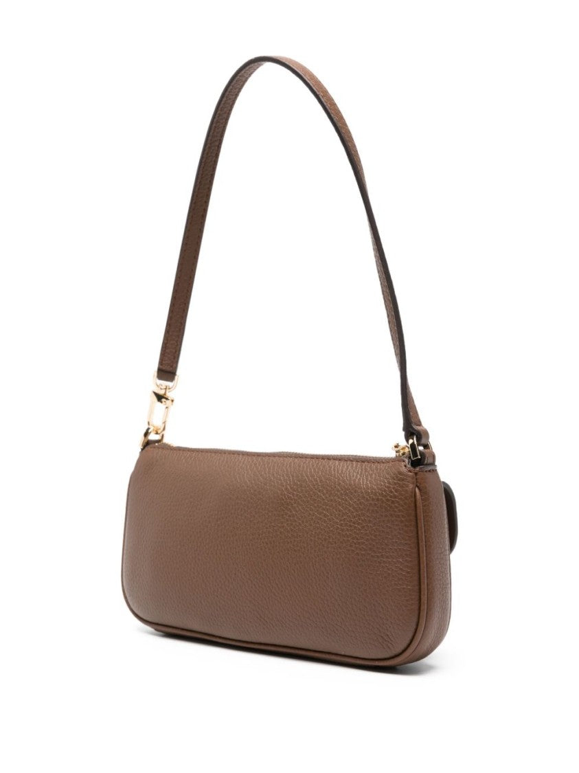 Michael Kors Textured Brown Leather Shoulder Bag