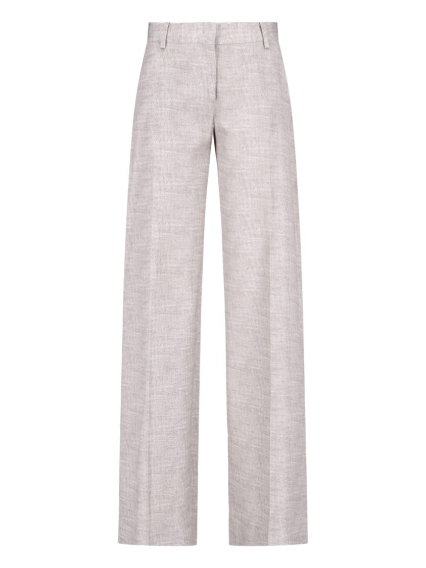 Ermanno Scervino Tailored Straight-Leg Beige Viscose Formal Pants