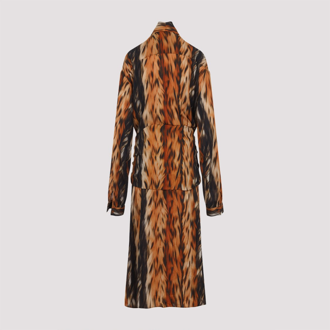 Balenciaga Brown Dress With Striking Warm Tone Pattern