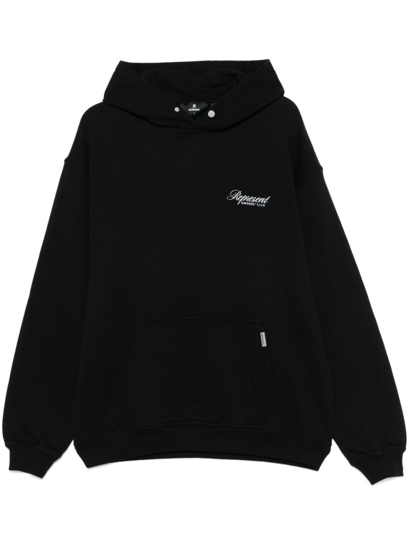 Represent Logo-Embellished Hoodie With Press-Stud Fastening