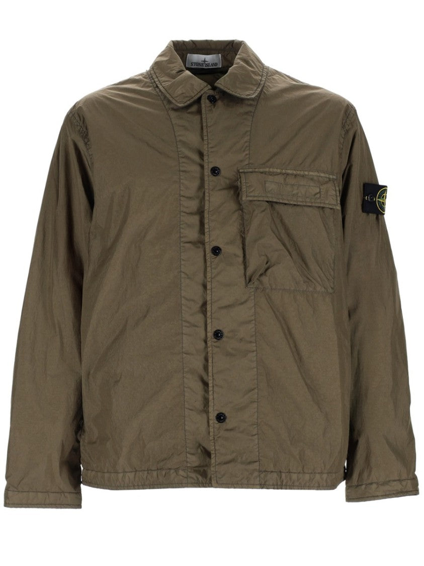 Stone Island Neutrals Boxy Patch Logo Polyamide Jacket