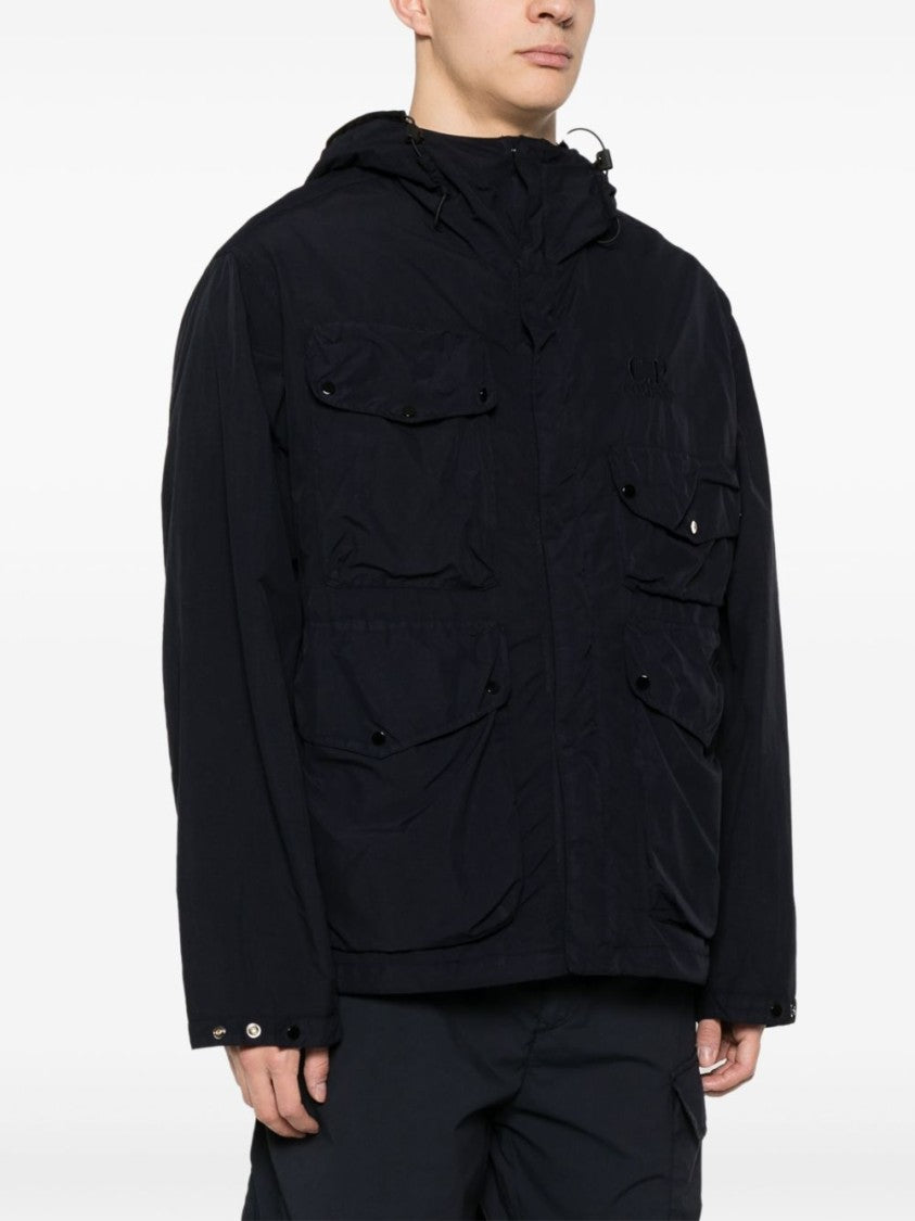 C.P. Company Midnight Blue Nylon Jacket With Google Hood