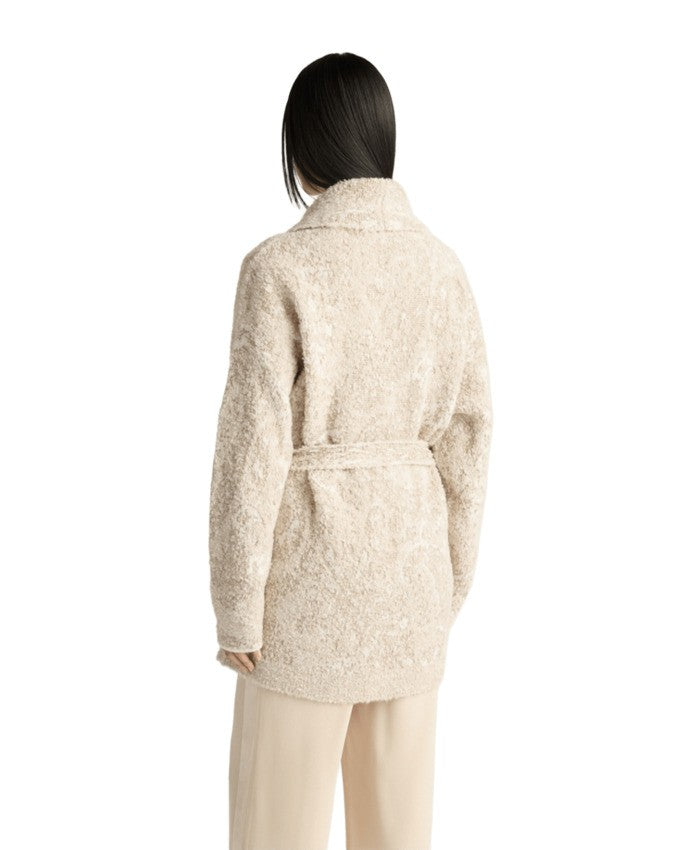 Momonì Textured Knitwear Cardigan With Shawl Collar