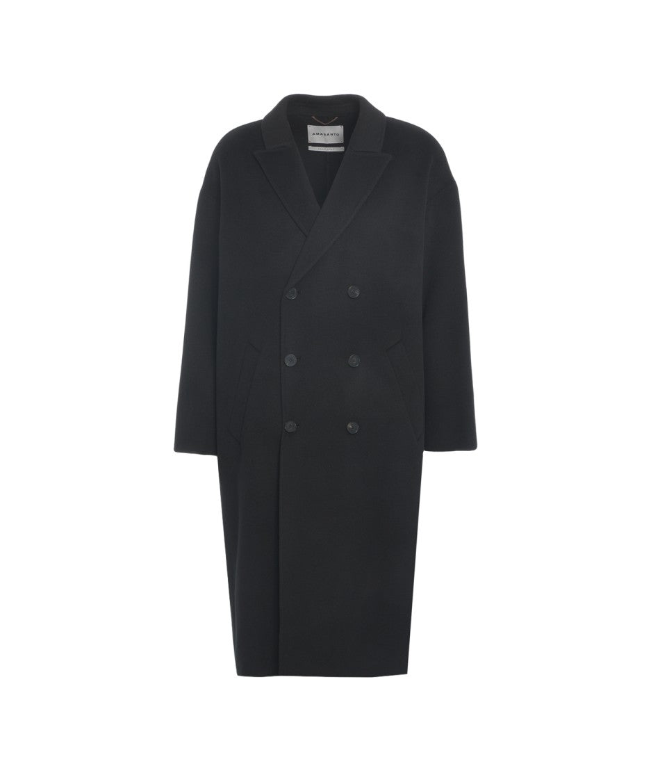 Amaranto Oversized Double-Breasted Wool-Cashmere Blend Coat