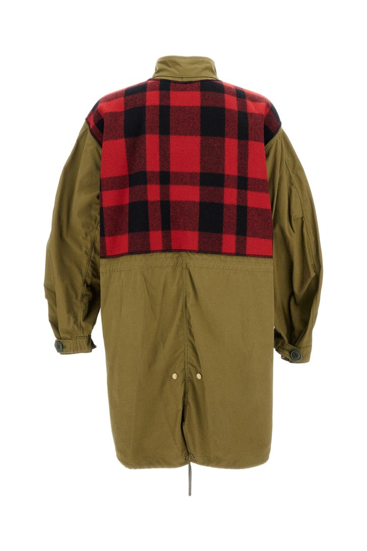 Junya Watanabe Cotton Tweed-Panel Oversized Parka