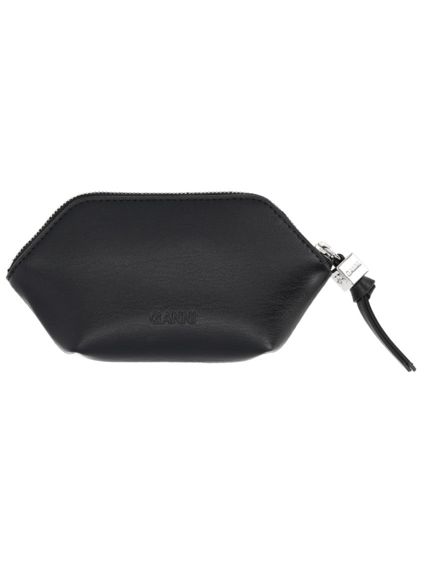 Ganni Black Bou Recycled Leather Wallet