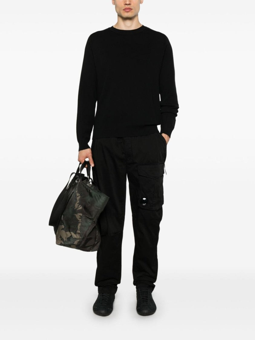 C.P. Company Contemporary Black Trousers With Elasticated Waistband And Zip Pockets