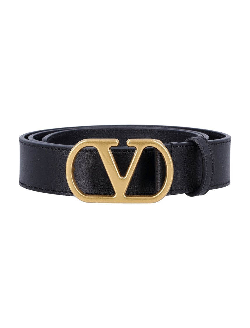 Valentino Garavani V Logo Signature 3Cm Gold Belt