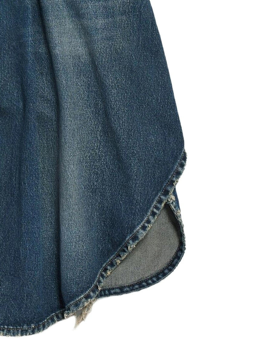 Balenciaga Blue Tulipe Denim Bermuda Shorts