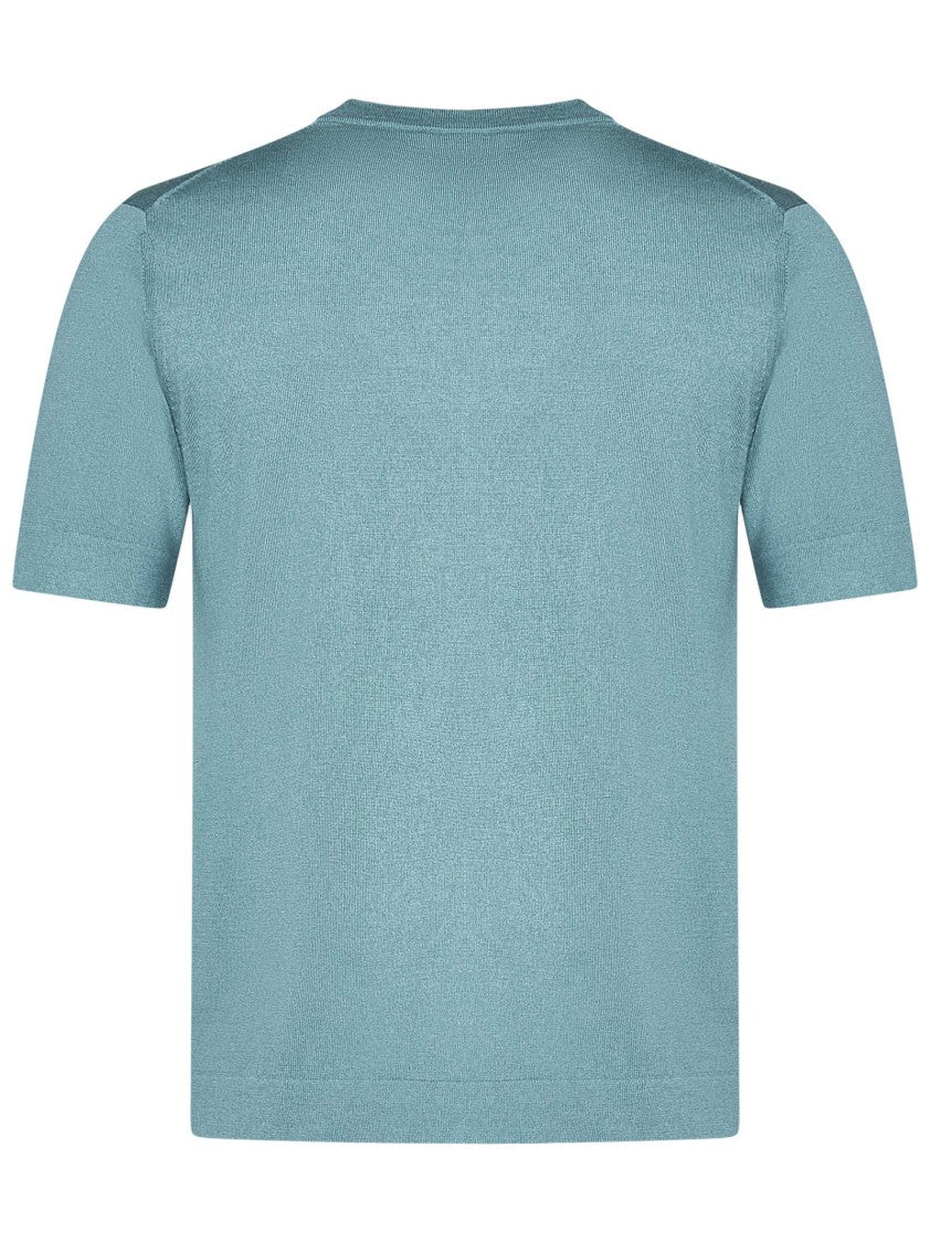 Franzese Collection Aqua Silk And Cashmere Blend T-Shirt
