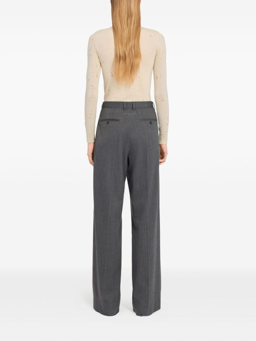 Mm6 By Maison Margiela Wide-Leg Trousers With High Waist