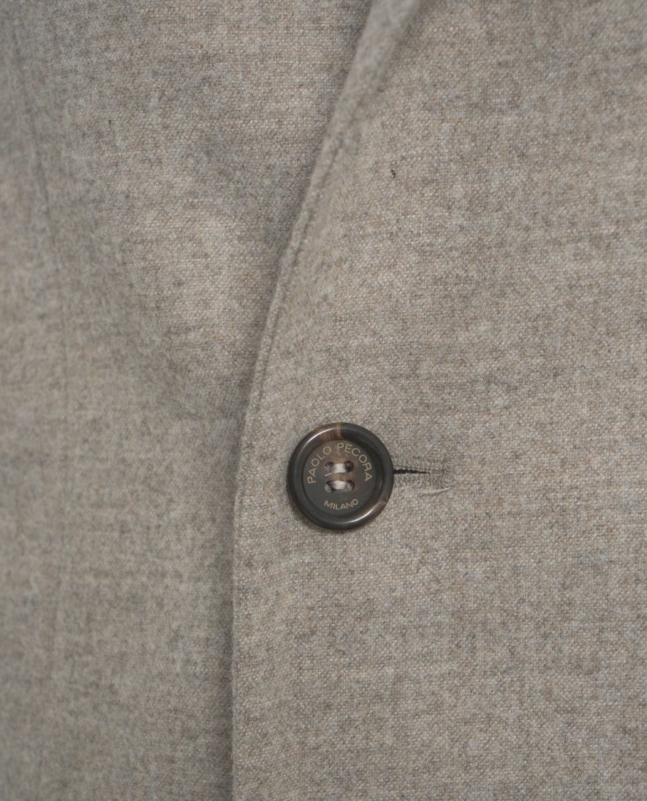 Paolo Pecora Double-Breasted Tailored Blazer With Flap Pockets