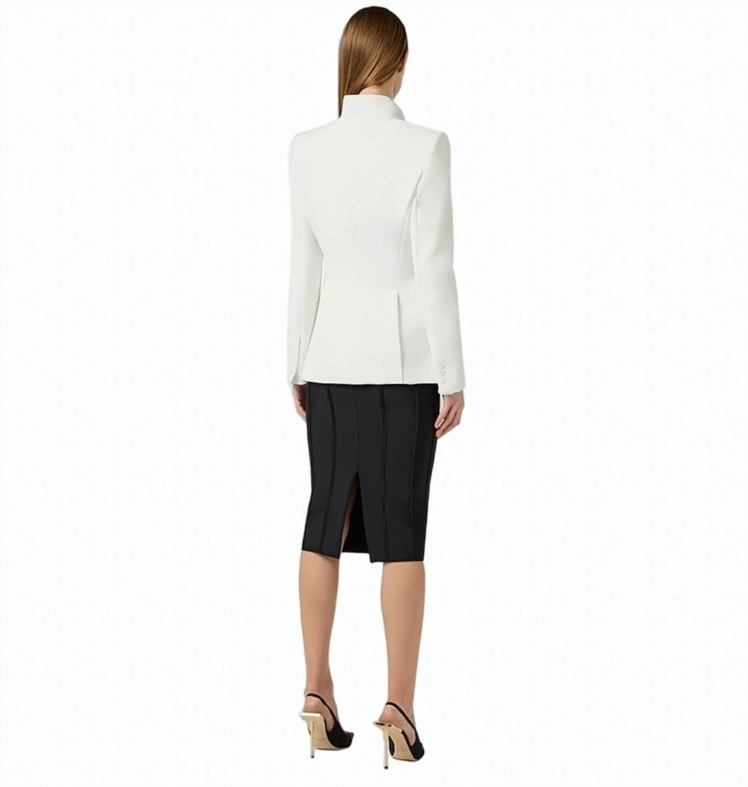 Elisabetta Franchi Lightweight Crepe Satin Lapel Blazer