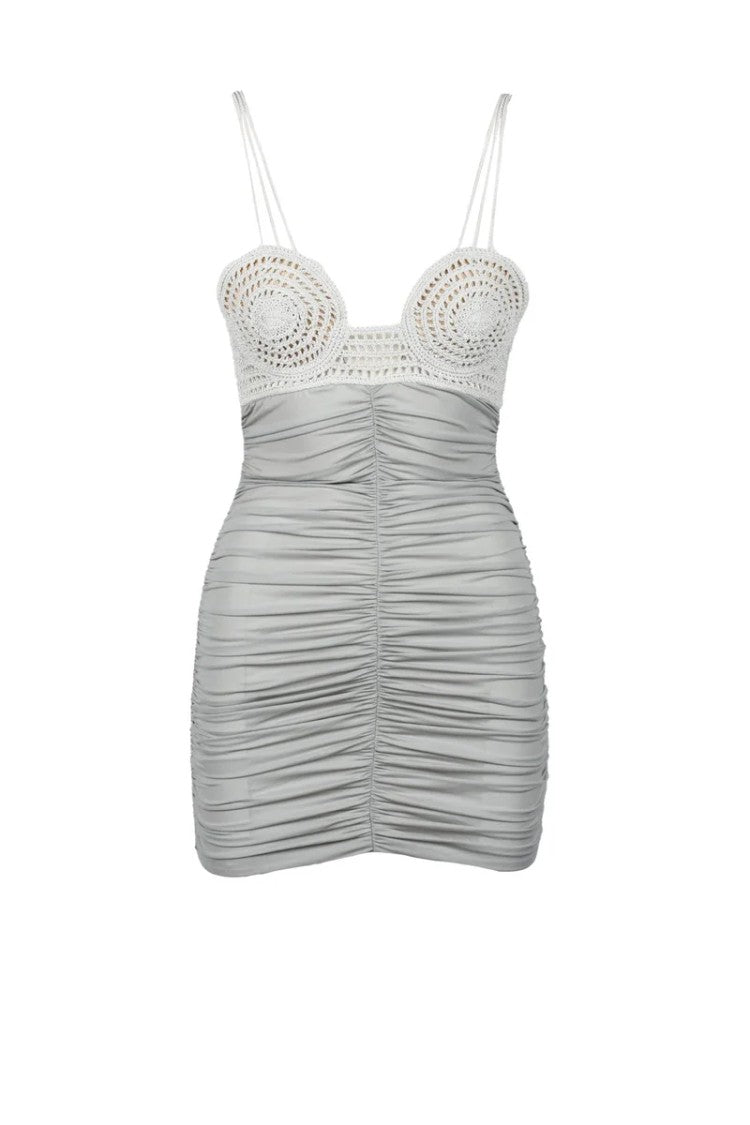 Magda Butrym Women's Lycra Stretch Dress - Grey/Beige